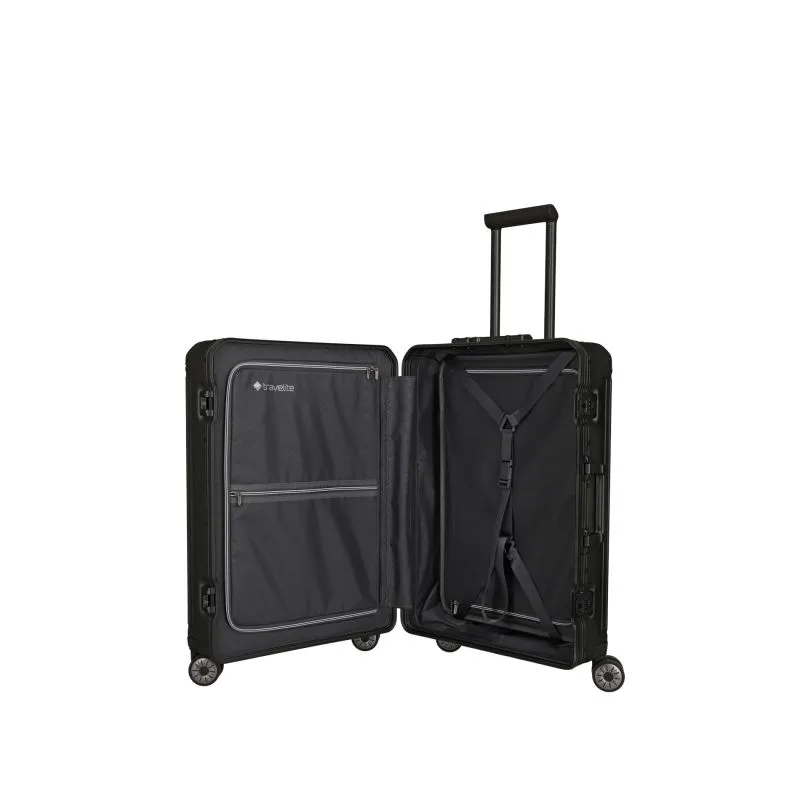 Travelite NEXT Trolley M mit 4 Rollen (67cm) - Schwarz