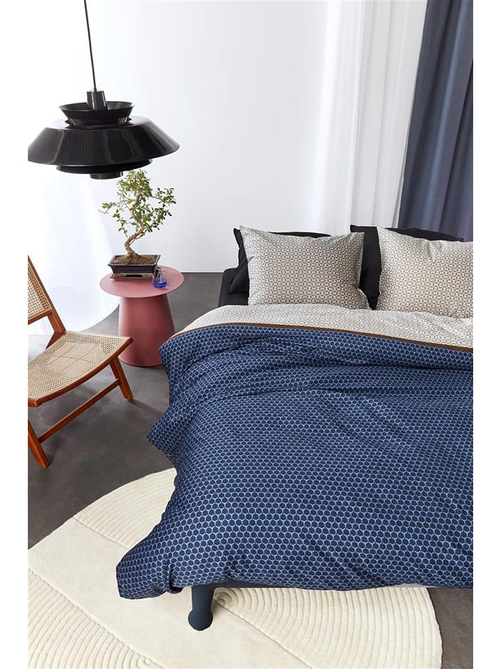 Beddinghouse Satin-Bettwäsche-Set ''Tokyo'' in Beige/ Dunkelblau günstig kaufen