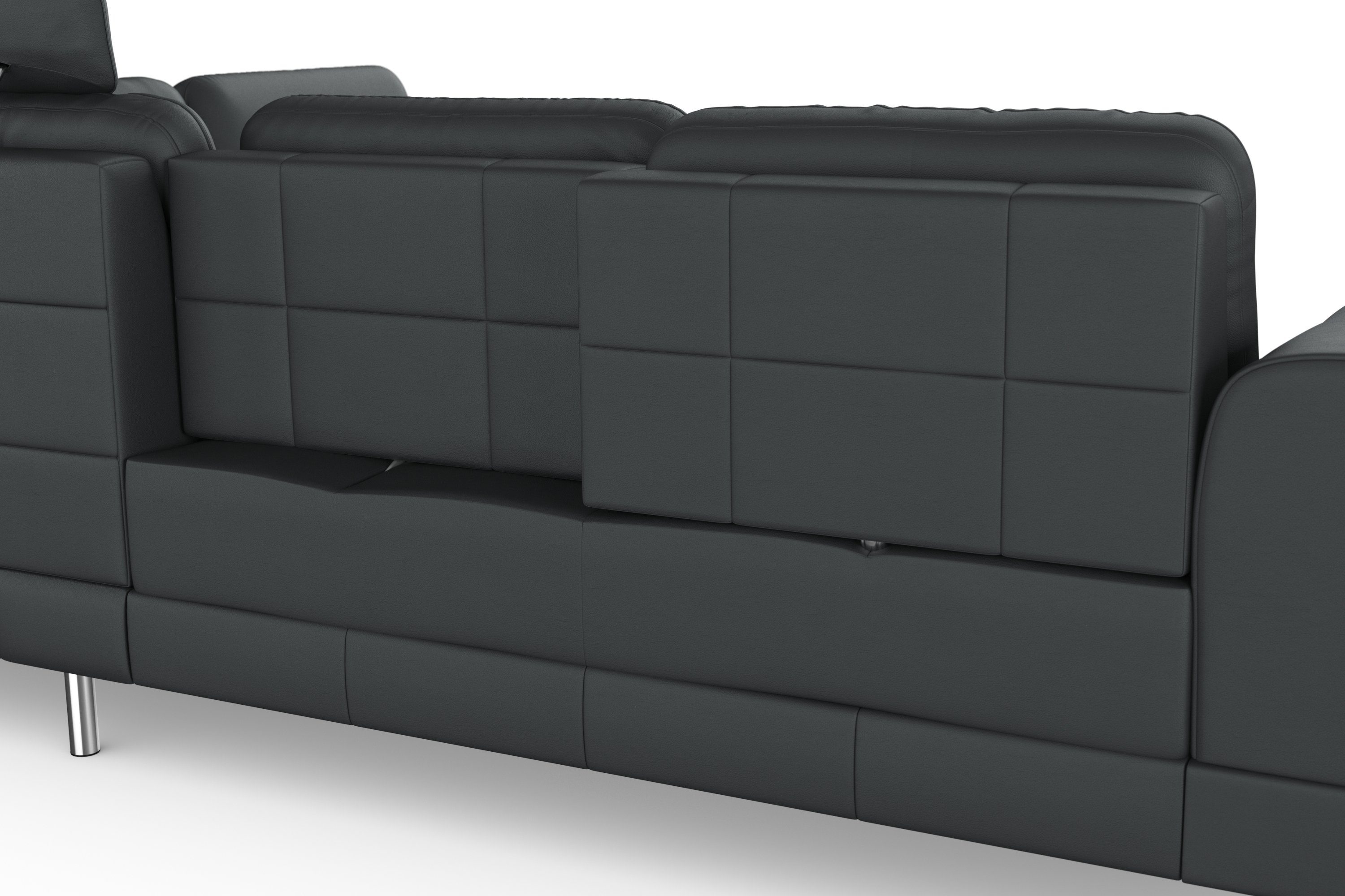 sit&more Ecksofa Bendigo, inklusive Sitztiefenverstellung, Bodenfreiheit 12 cm, in 2 Fußfarben