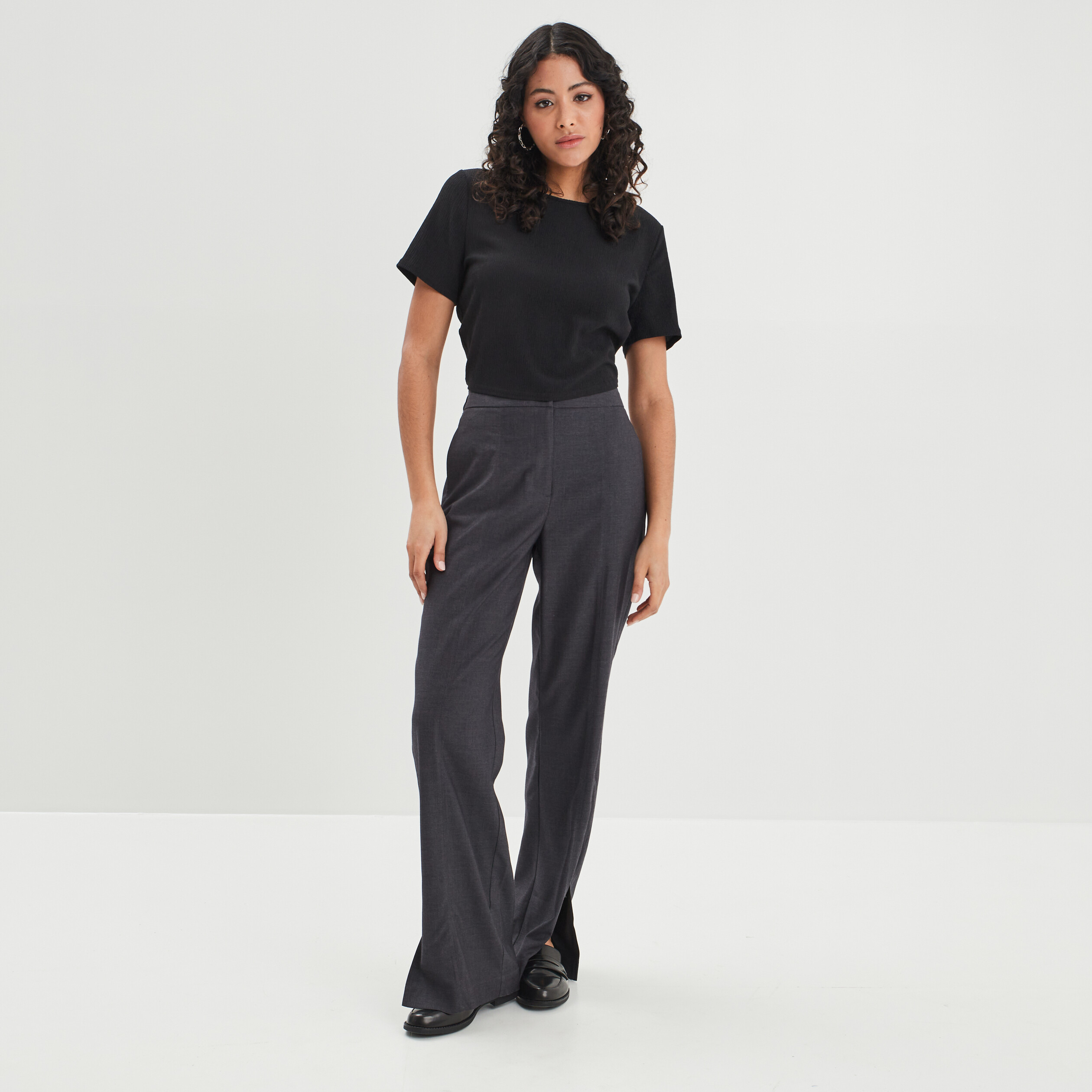 T-shirt manches courtes noir femme | La Halle
