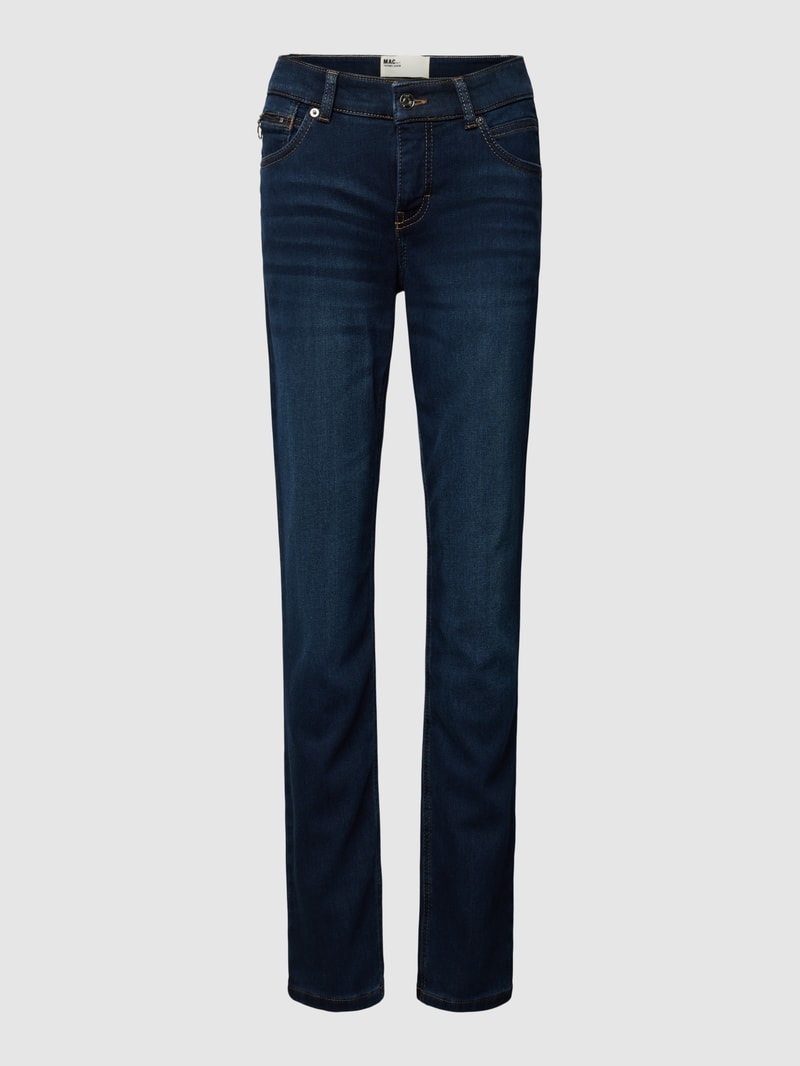 Slim Fit Thermojeans mit Reißverschlusstasche in marineblau
