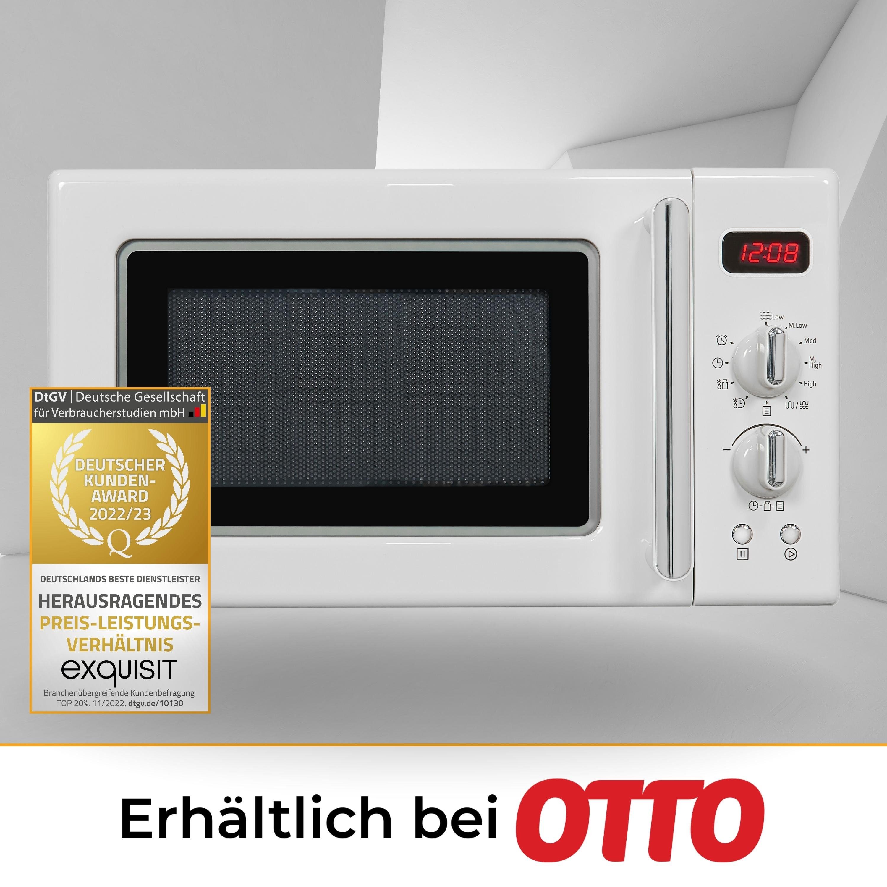 exquisit Mikrowelle RMW720-3G DIG, Grill, Mikrowelle, 20,00 l, attraktives Retro-Design mit praktischer Grillfunktion und Display
