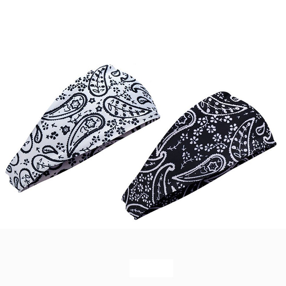 aikidio Schweißband Haarbänder, Damen Sommer Boho Stirnbänd Elastisch Breit Haarreife