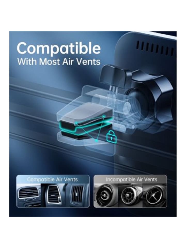 Swissten MagSafe Air Vent Auto-Halter mit 15W Drahtloser Ladefunktion in schwarz günstig kaufen 20 cm