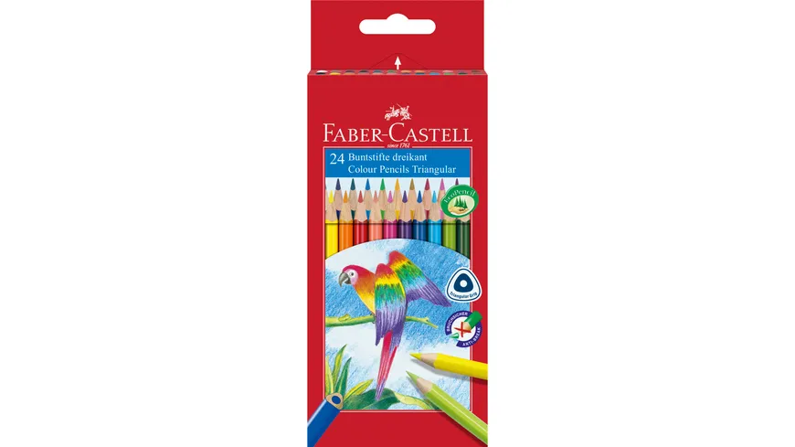 FABER-CASTELL Buntstift dreikant im 24er-Kartonetui