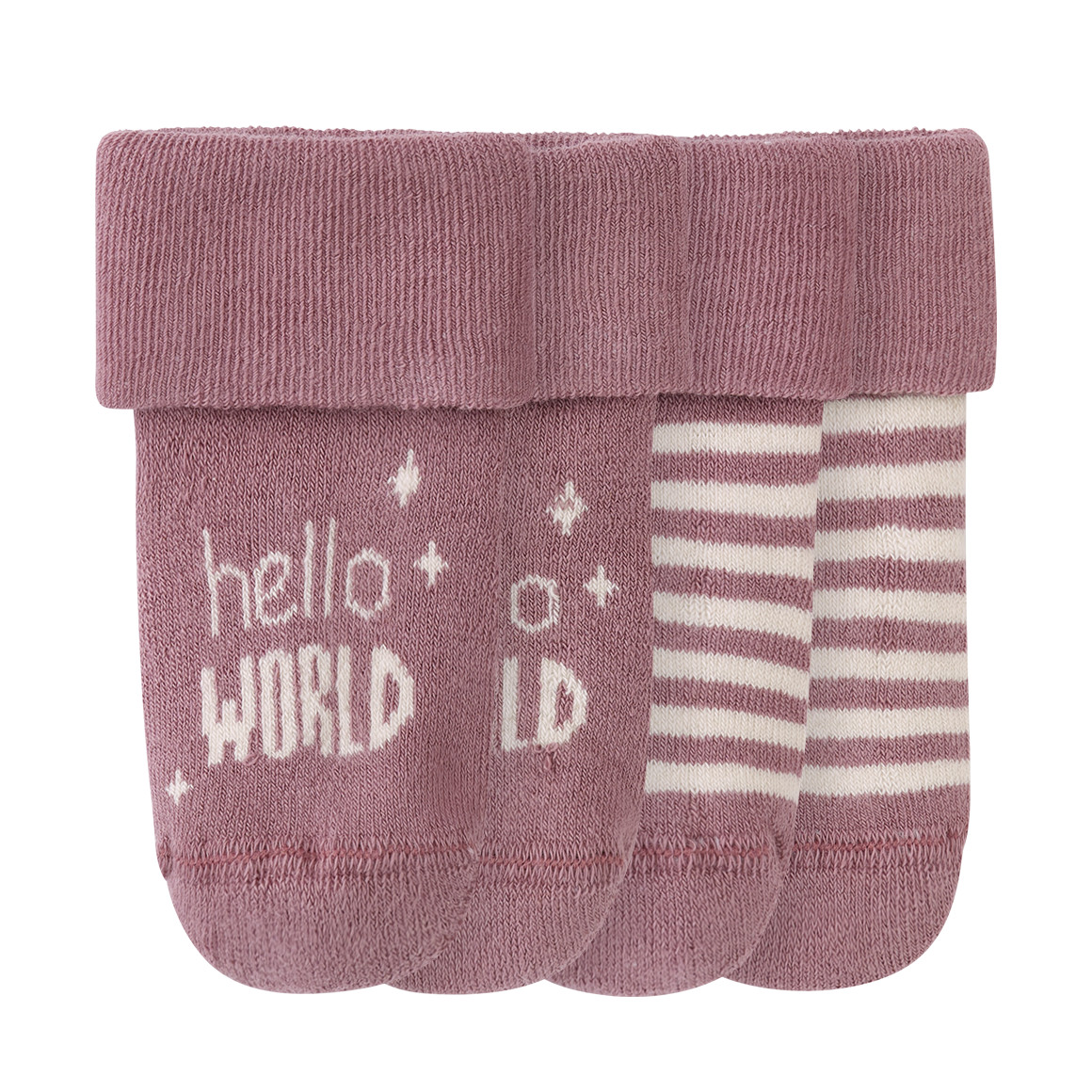 2 Paar Newborn Socken mit Umschlagbündchen
