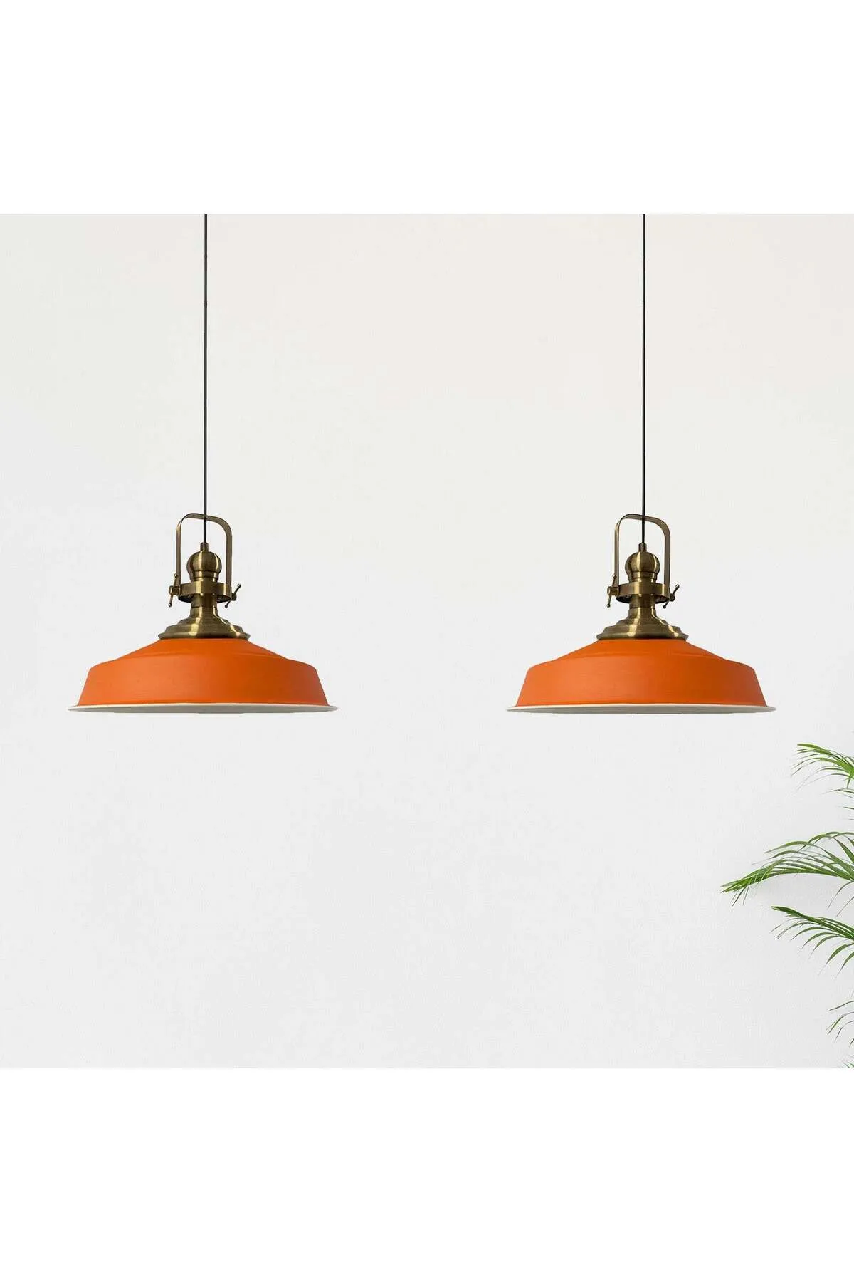 Bamyum  Pendelleuchte Asletl, 2-flammig Metall 41 cm, Orange Lampe