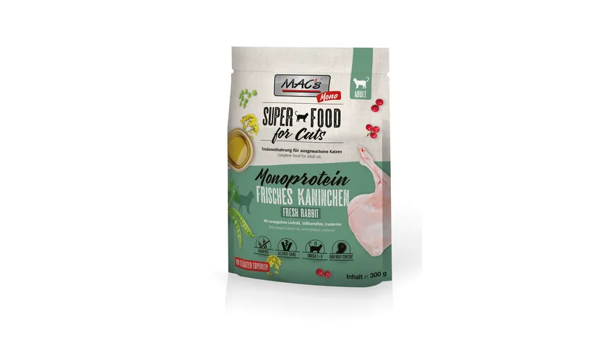 MAC's Cat Katzentrockenfutter Mono frisches Kaninchen 300 g