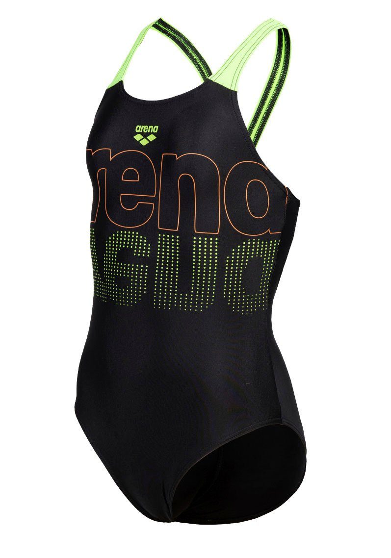 Arena Badeanzug GIRL'S SWIMSUIT V BACK GRAPHIC mit Ringerrücken