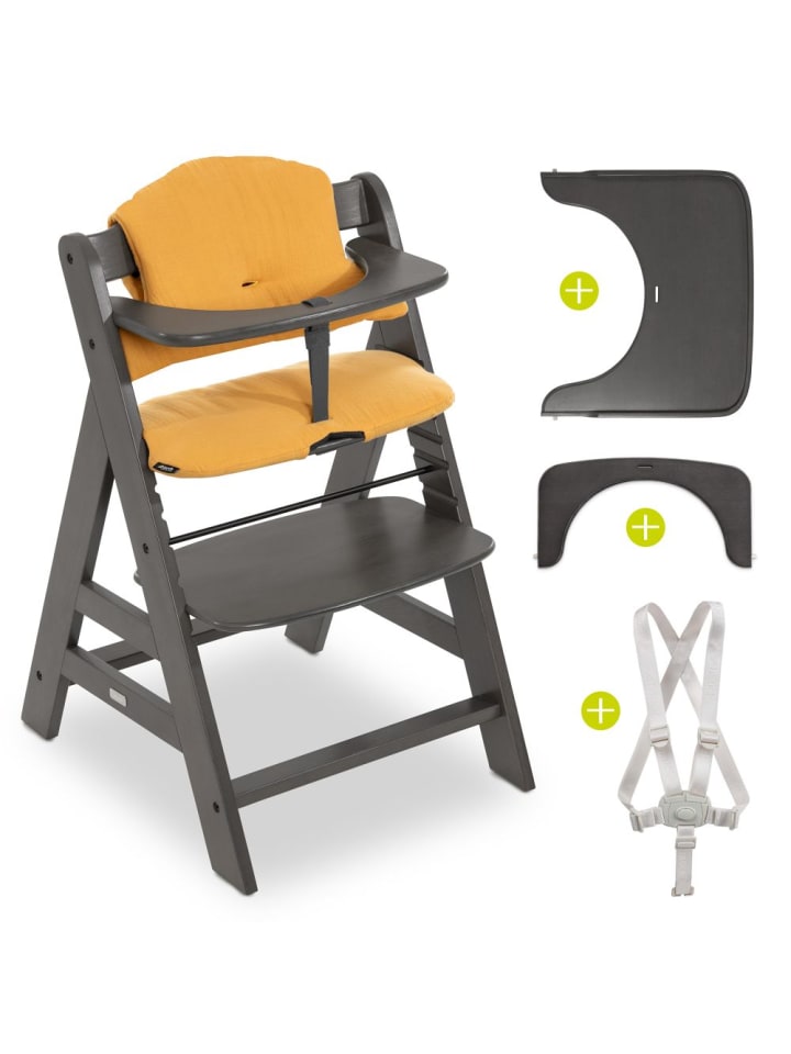 Hauck Hochstuhl Alpha Charcoal Selectline - im Sparset inkl. in gelb,schwarz günstig kaufen onesize