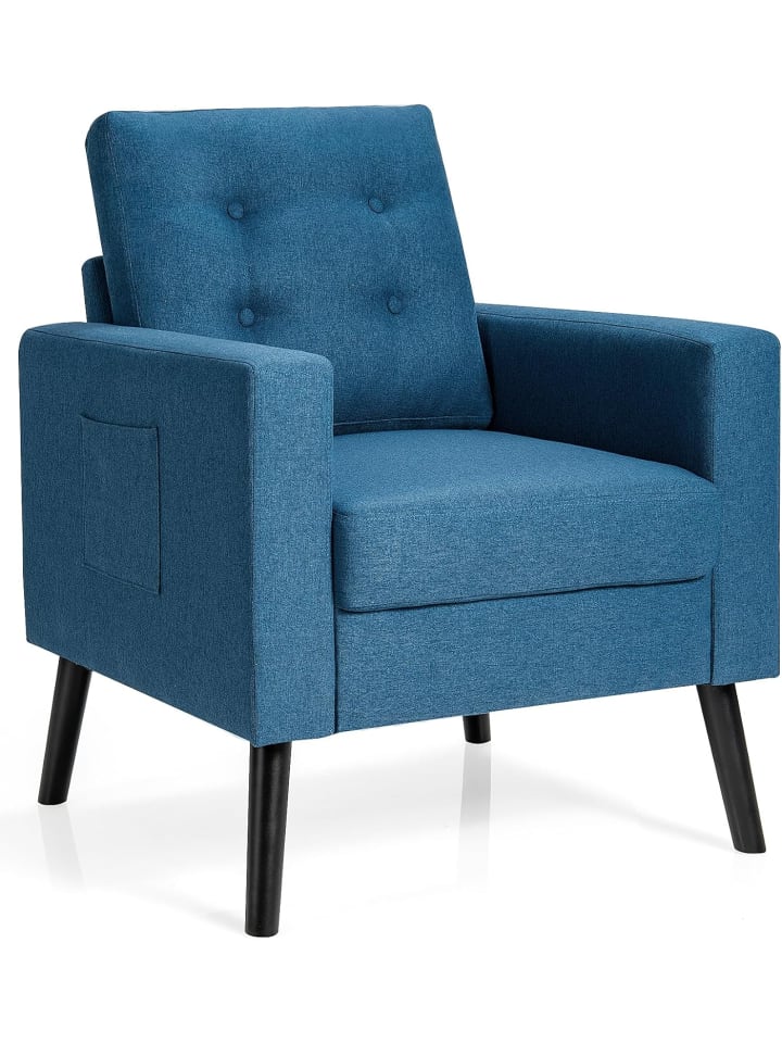 COSTWAY Relaxsessel mit 2 Taschen 81x67x86cm in Blau günstig kaufen onesize