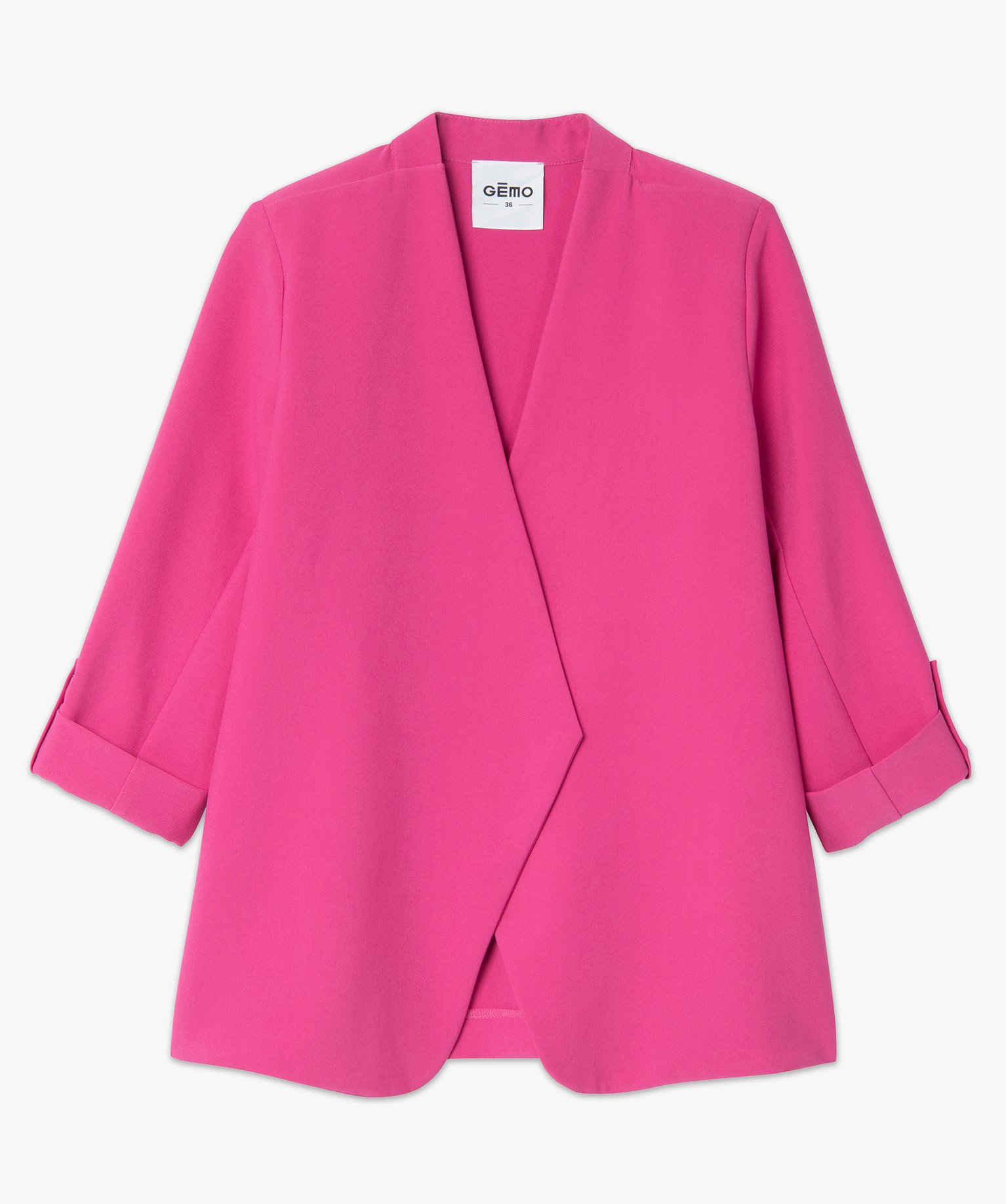 Veste femme avec manches retroussées rose | GEMO