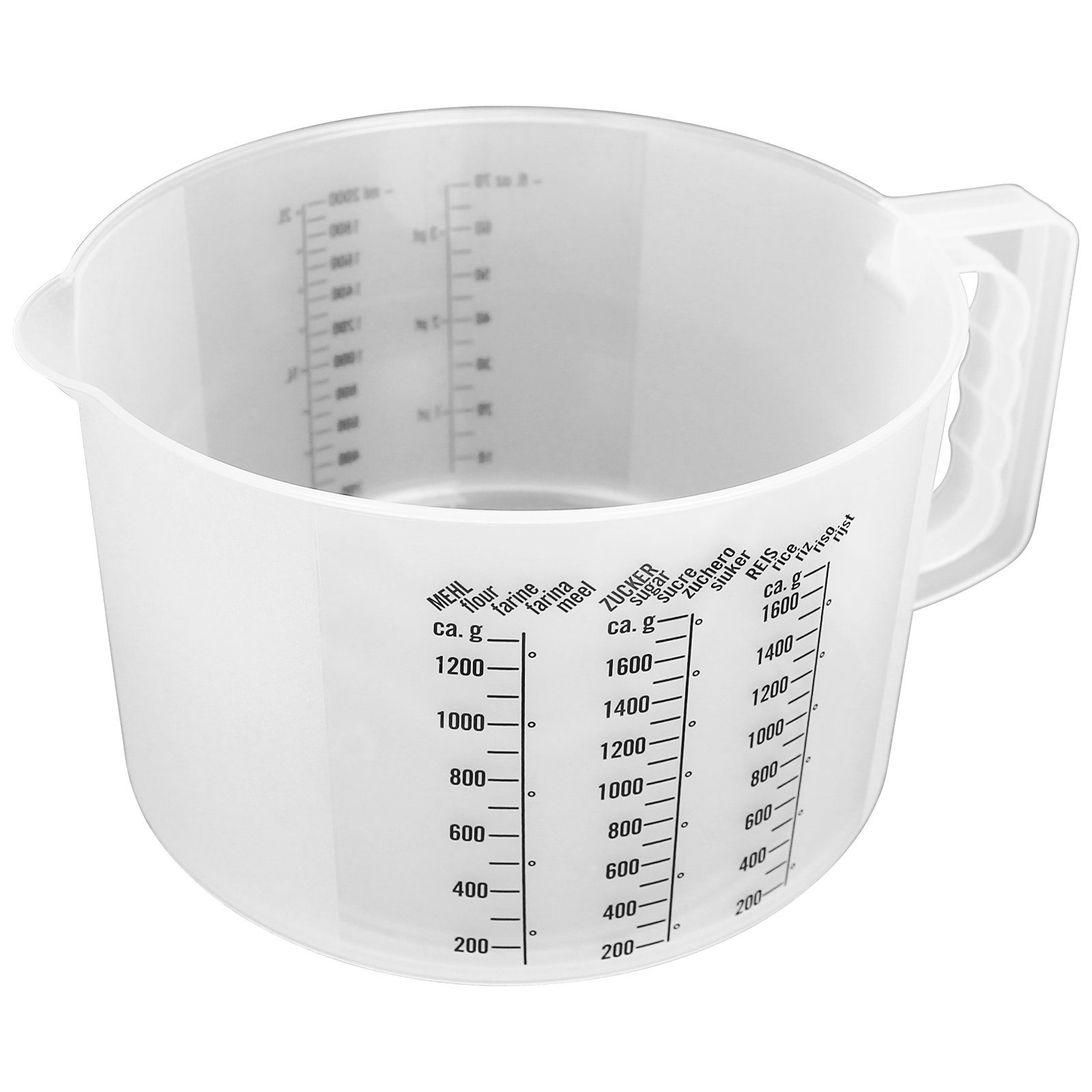 Koopman Messbecher Mixbecher 2L Pastell mit Farbwahl Rührschüssel Backen, Teigschüssel Schüssel Rührbecher Spritzschutz BPA frei Messskala
