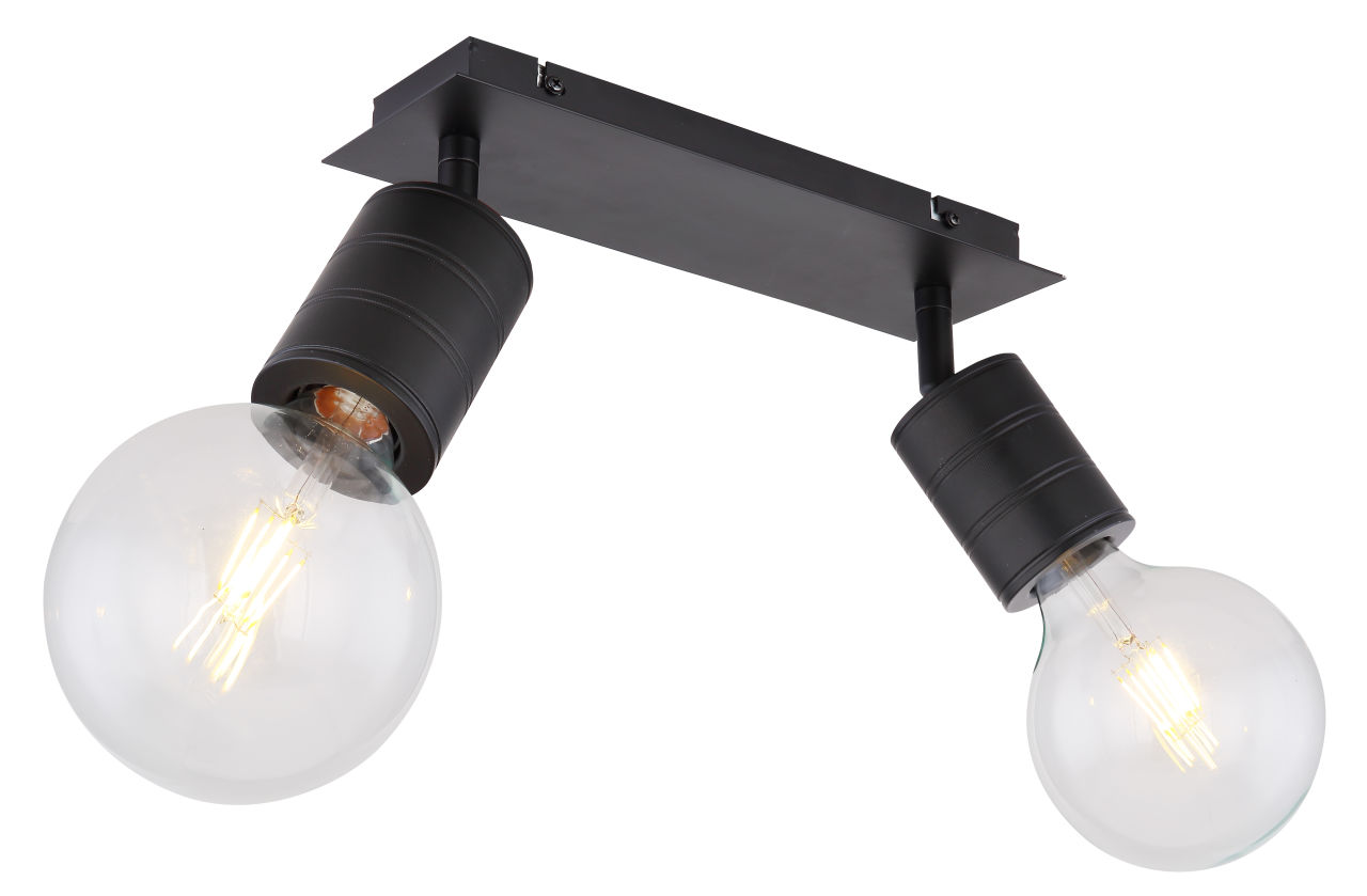 Globo Lighting - HERMINE - Strahler Metall schwarz, 2x E27