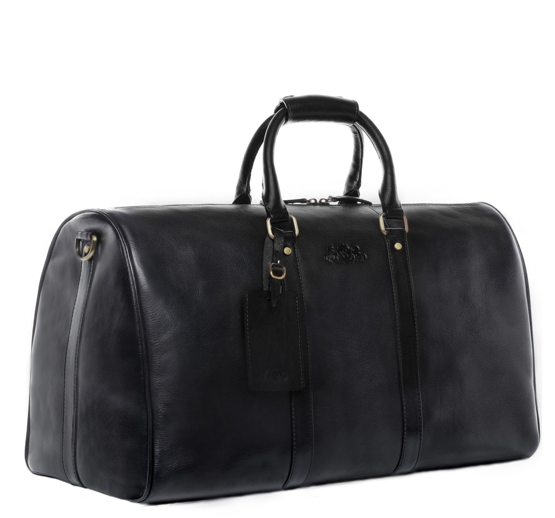 SID & VAIN Reisetasche Leder Weekender Unisex FRANKLIN, Echtleder Reisegepäck für Damen & Herren, Sporttasche XL schwarz
