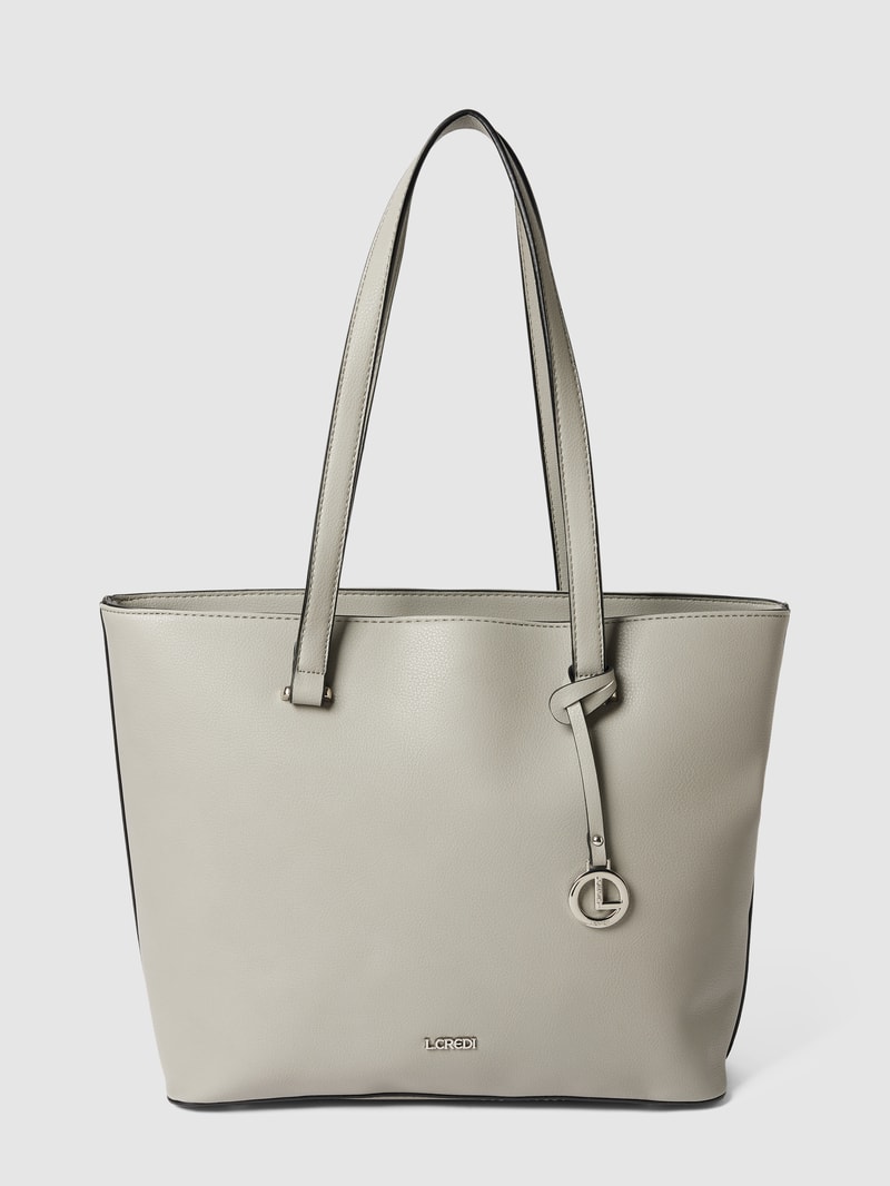 Shopper mit Label-Applikation Modell 'FILIPPA' in mittelgrau