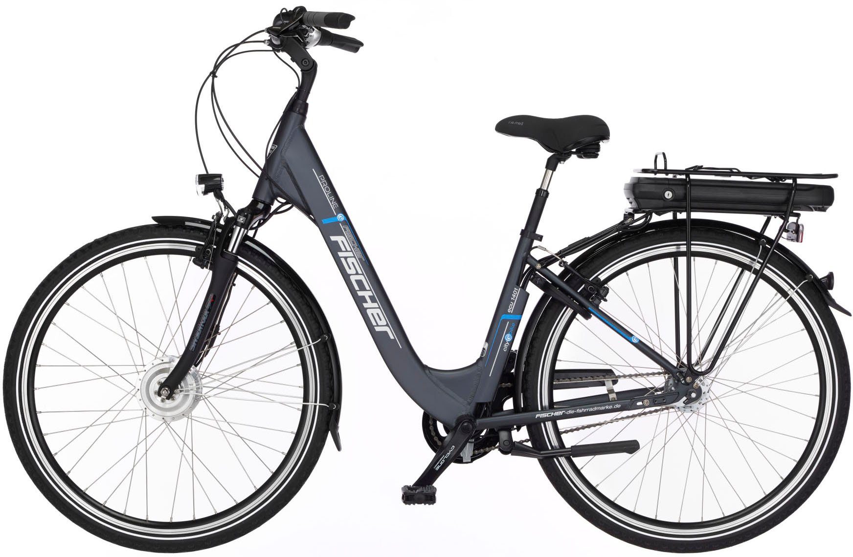 FISCHER Fahrrad E-Bike CITA ECU 1401 44, 7 Gang Shimano Nexus Schaltwerk, Nabenschaltung, Frontmotor, 522 Wh Akku, (mit Rahmenschloss)