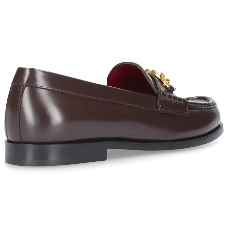 Valentino Garavani - Loafer VLOGO CHAIN Kalbsleder - braun