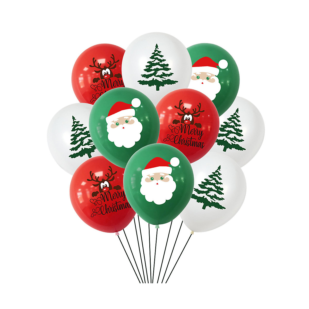 Weihnachten Luftballons 10 Stück Rundballons für Kinder