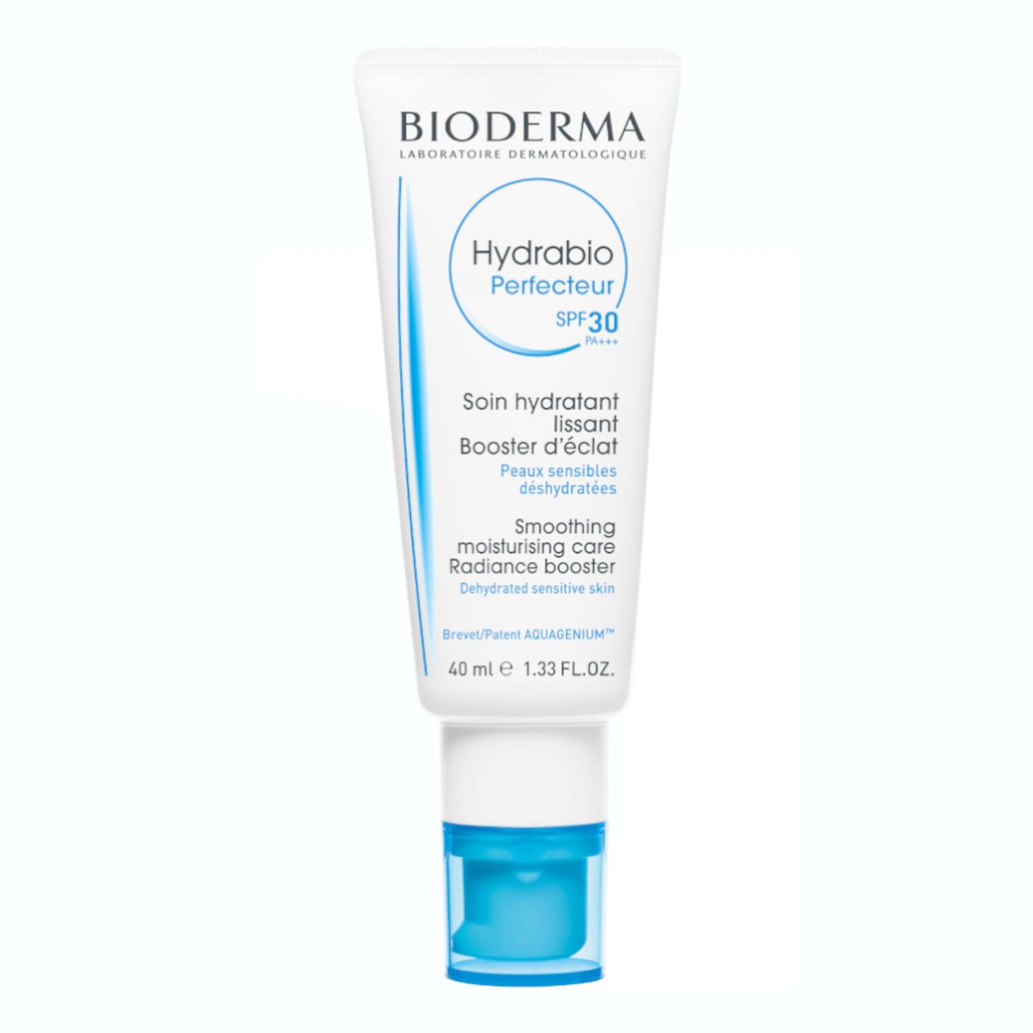 Bioderma Hydrabio Perfecteur SPF 30 Soin Hydratant Lissant Booster d'Éclat - Peaux Sensibles Déshydratées 40 ml