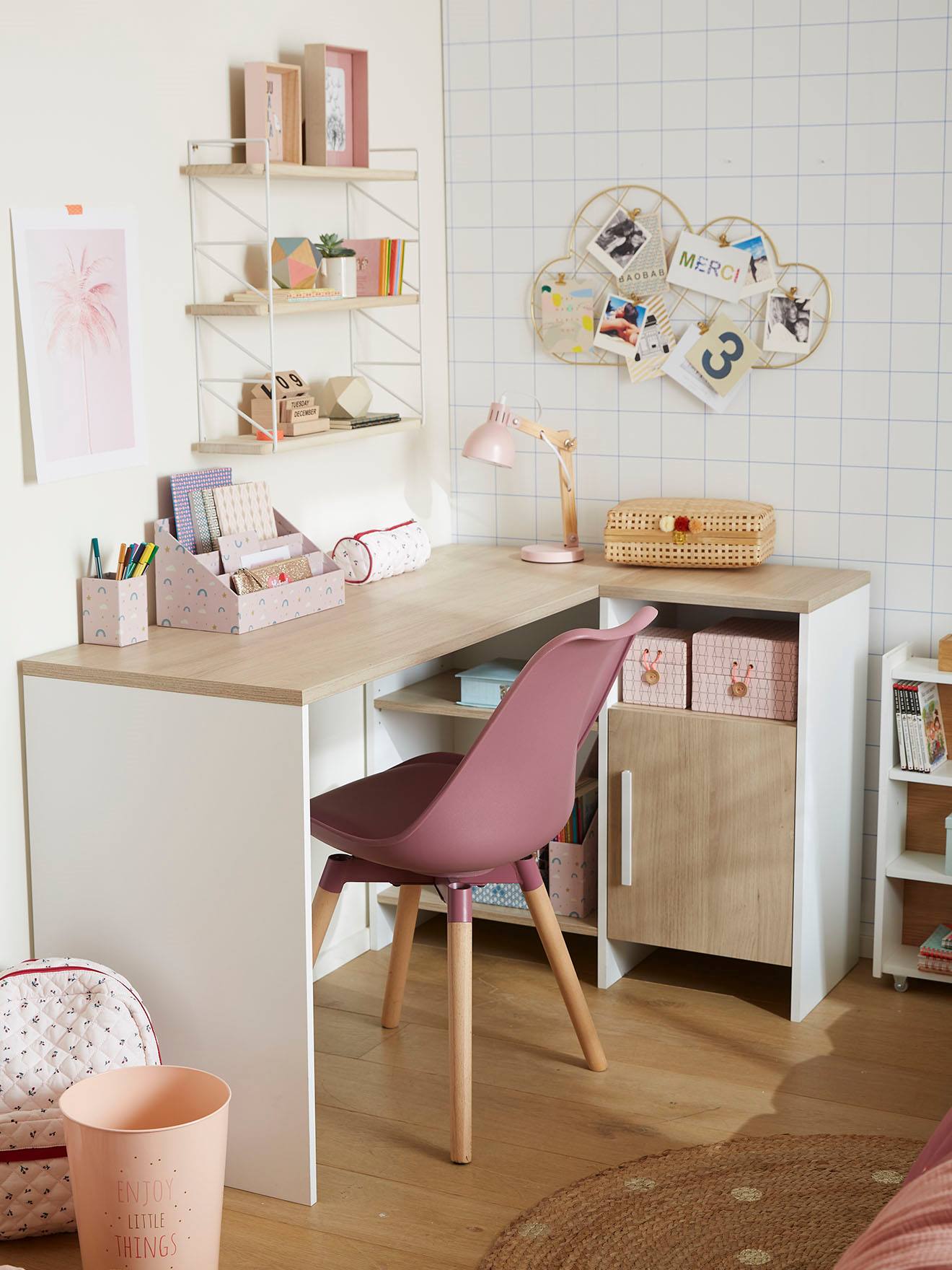 Vertbaudet Kinder Eck-Schreibtisch LIVERPOOL - weiß
