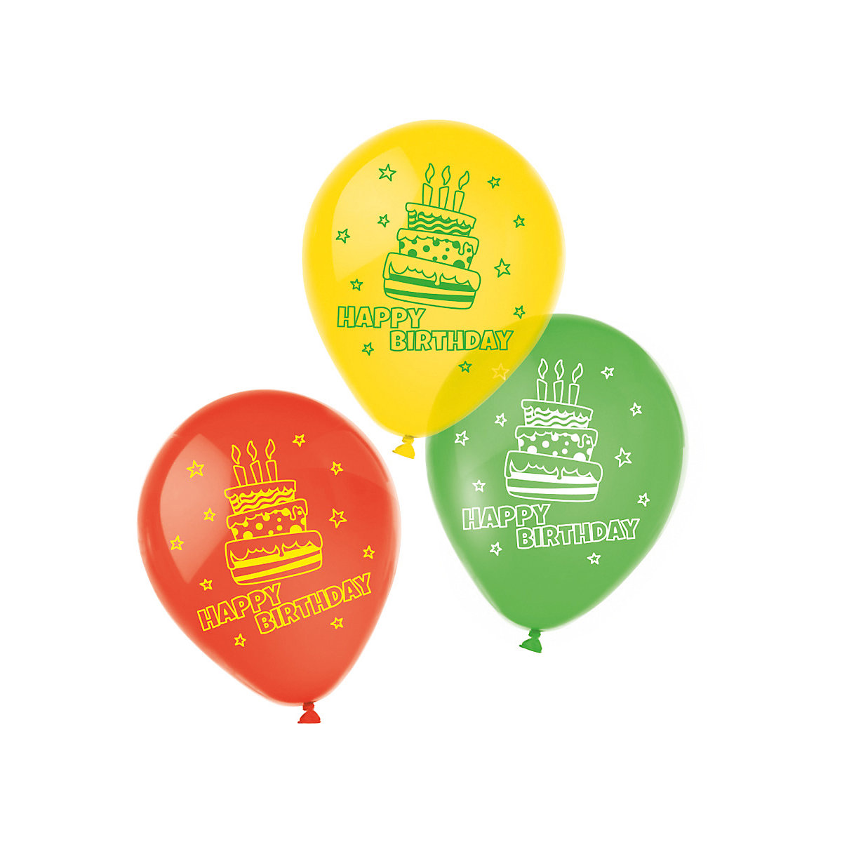 Luftballons Happy Birthday, 6 Stück