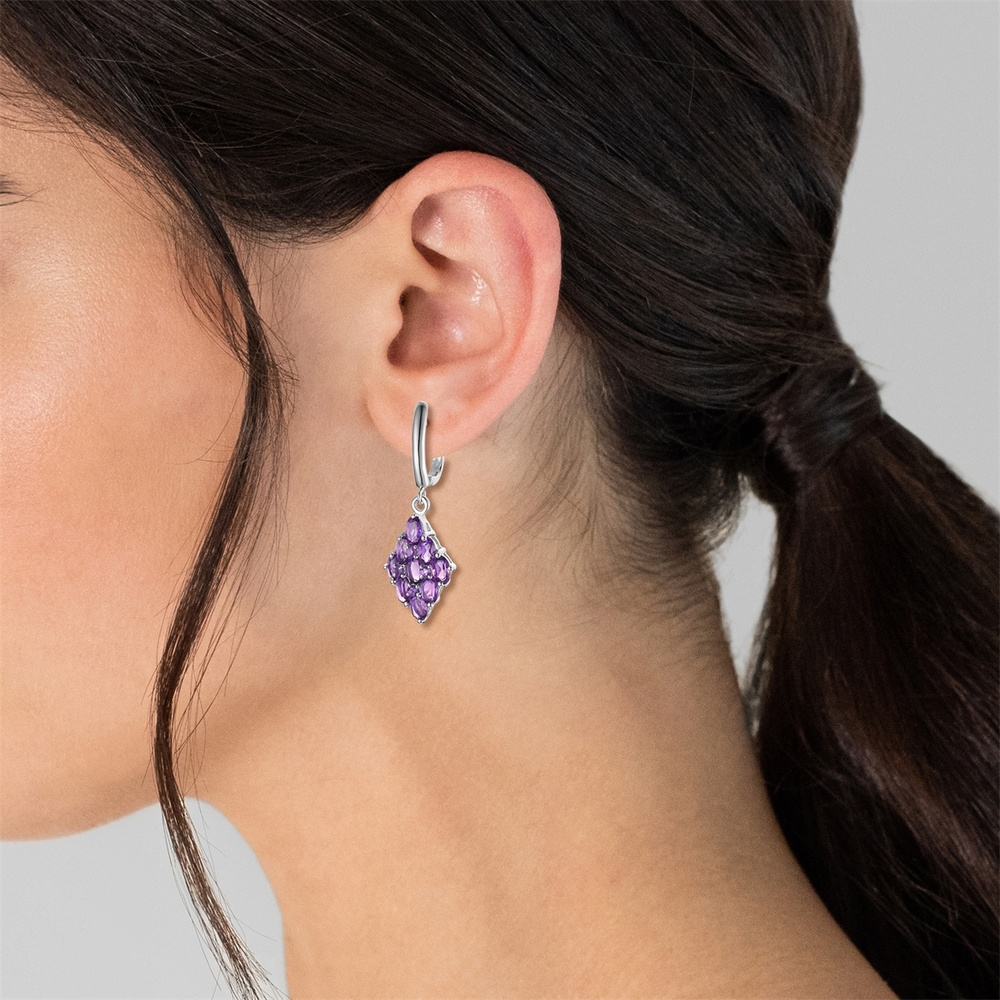 Rafaela Donata Boucles doreilles Argent sterling Améthyste en Argent Bijoux
