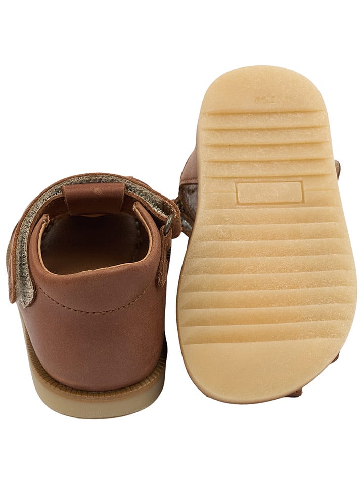 POM POM Leder-Halbsandalen in Hellbraun günstig kaufen