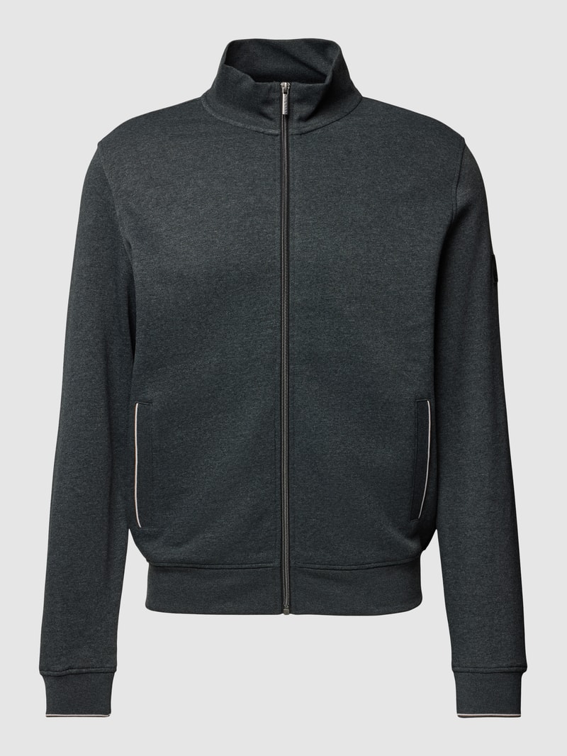 Sweatjacke mit Stehkragen in anthrazit