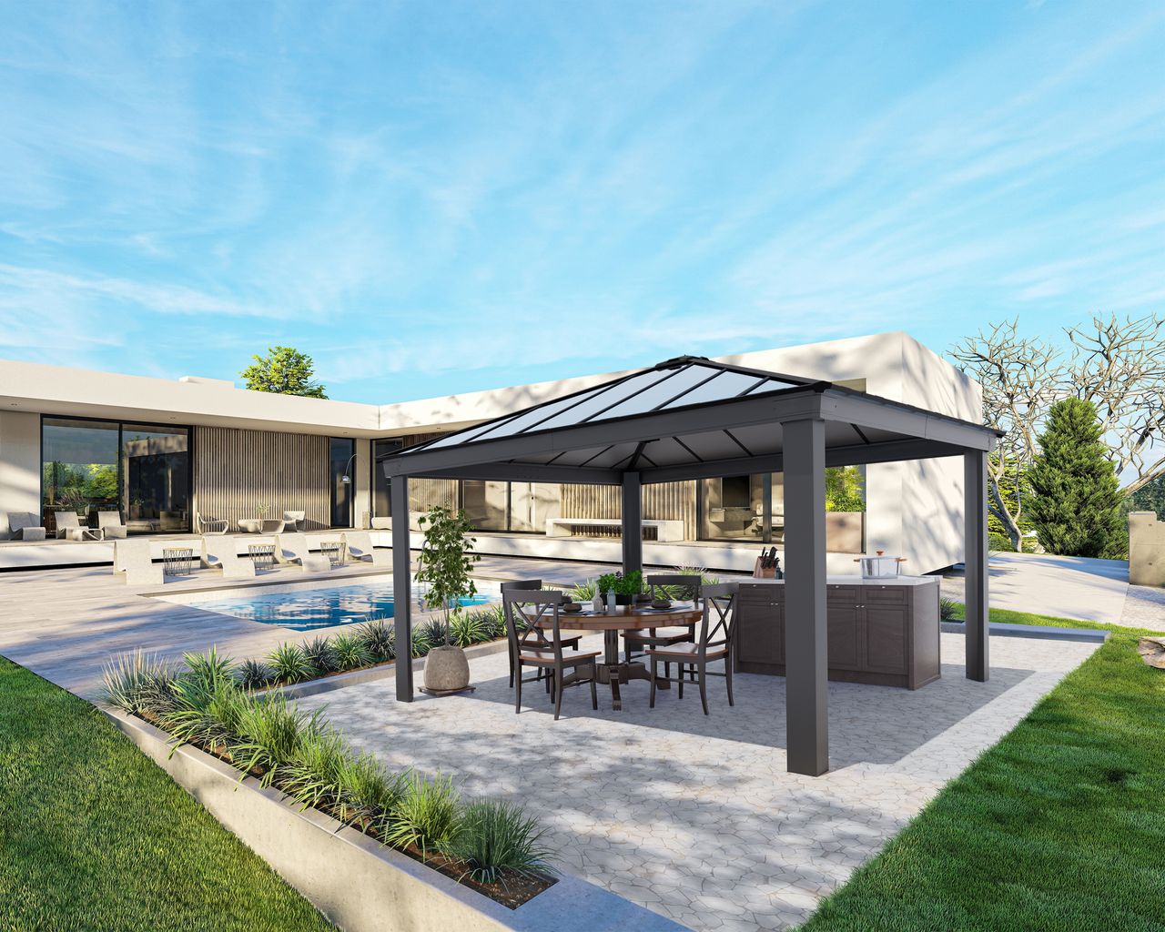 Canopia by Palram Dallas 4.3x4.3 Gartenpavillon, anthrazit