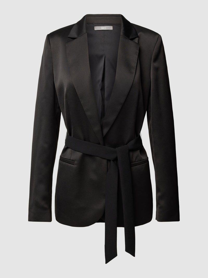 Blazer mit Bindegürtel in schwarz