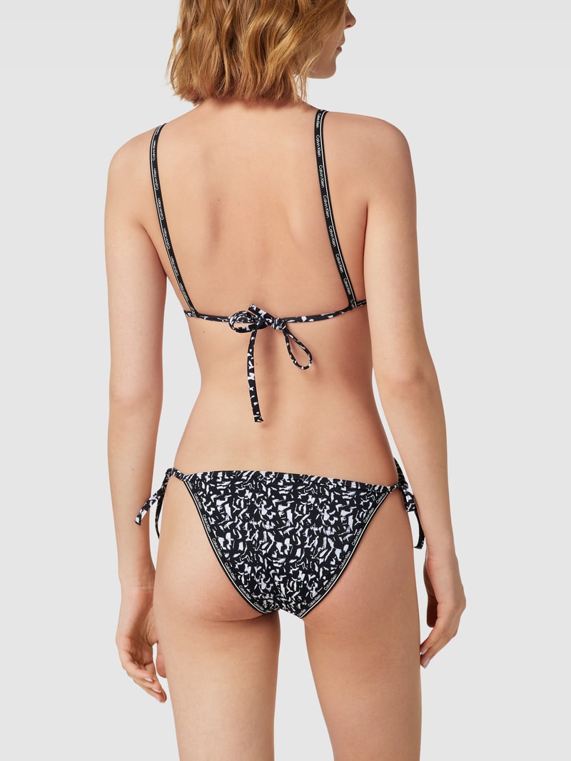 Bikini-Oberteil mit Allover-Muster in schwarz