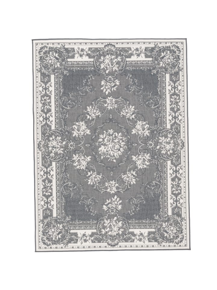 Pergamon In- und Outdoor Teppich Beidseitig Cape Cod Bordüre in Grijs günstig kaufen