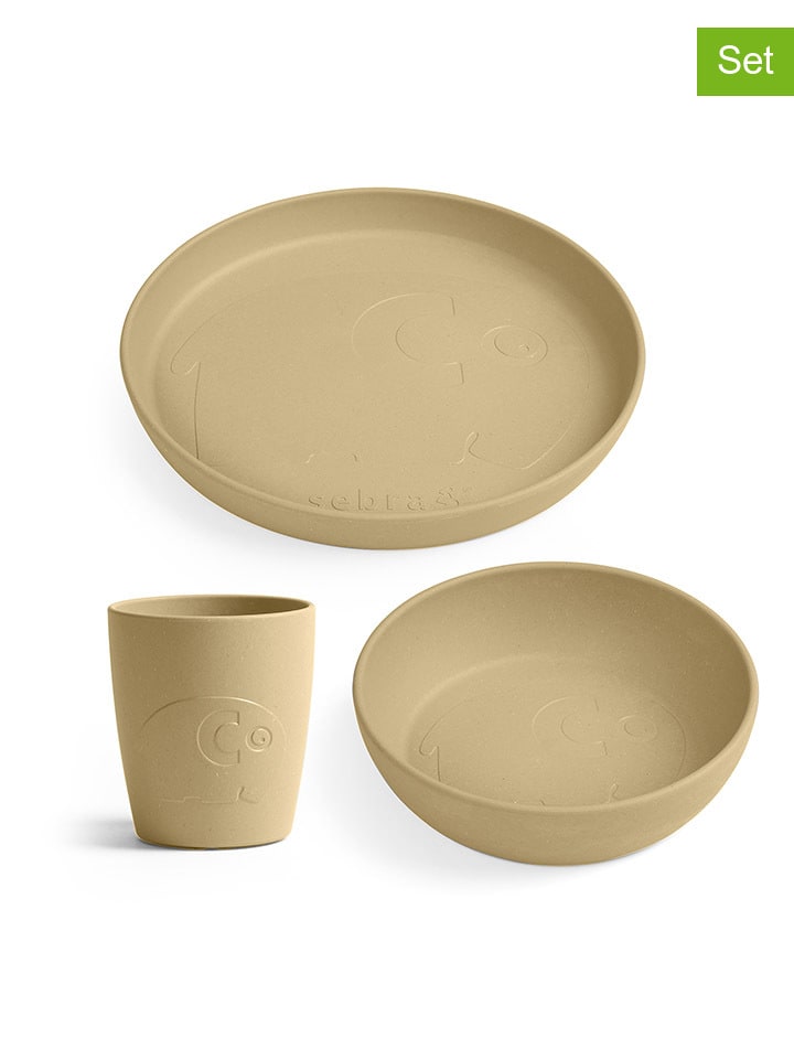 Sebra 3tlg. Geschirr-Set in Gelb günstig kaufen onesize