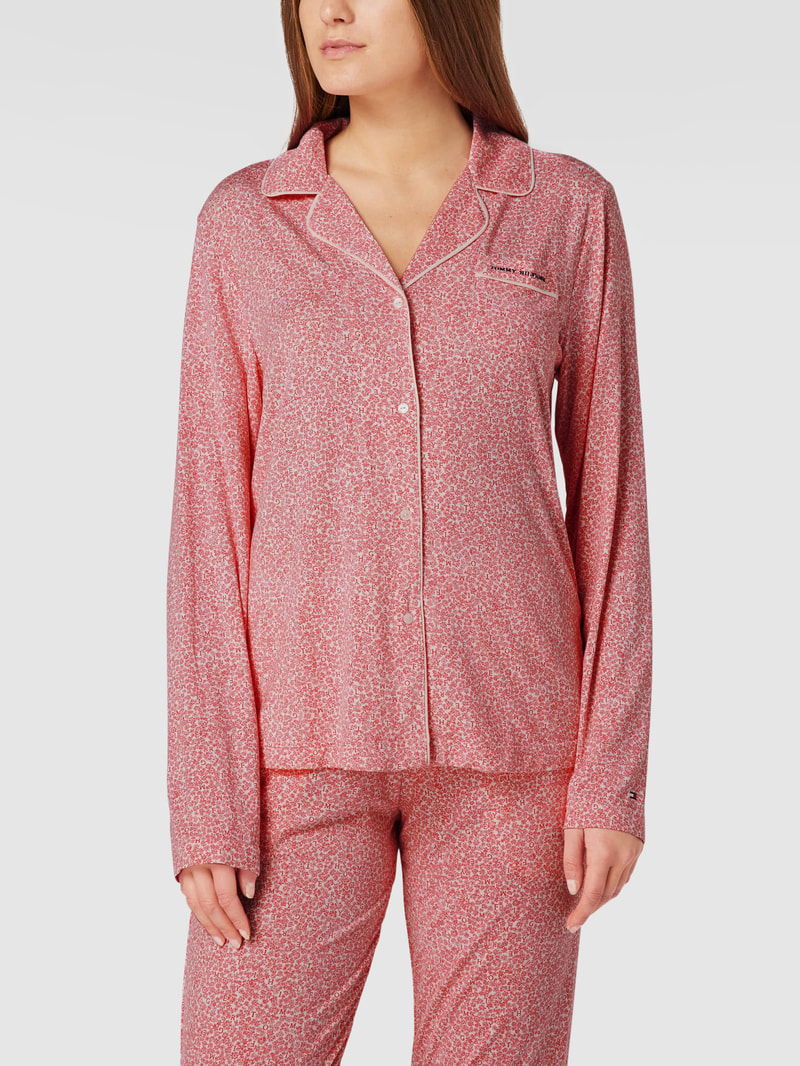 Pyjama-Oberteil mit Allover-Muster in hellrosa