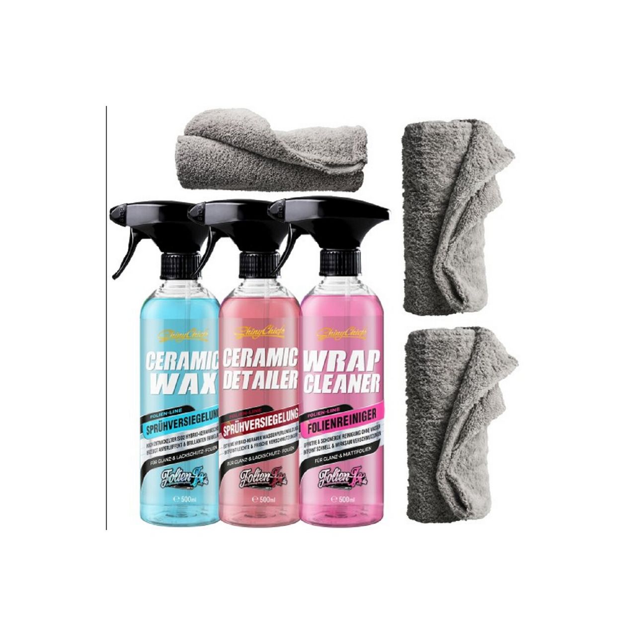 ShinyChiefs CERAMIC WAX - CERAMIC DETAILER   WRAP CLEANER SET (3x500ml)