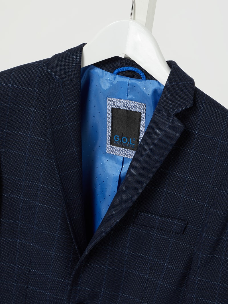 Slim Fit Sakko mit Stretch-Anteil in marineblau