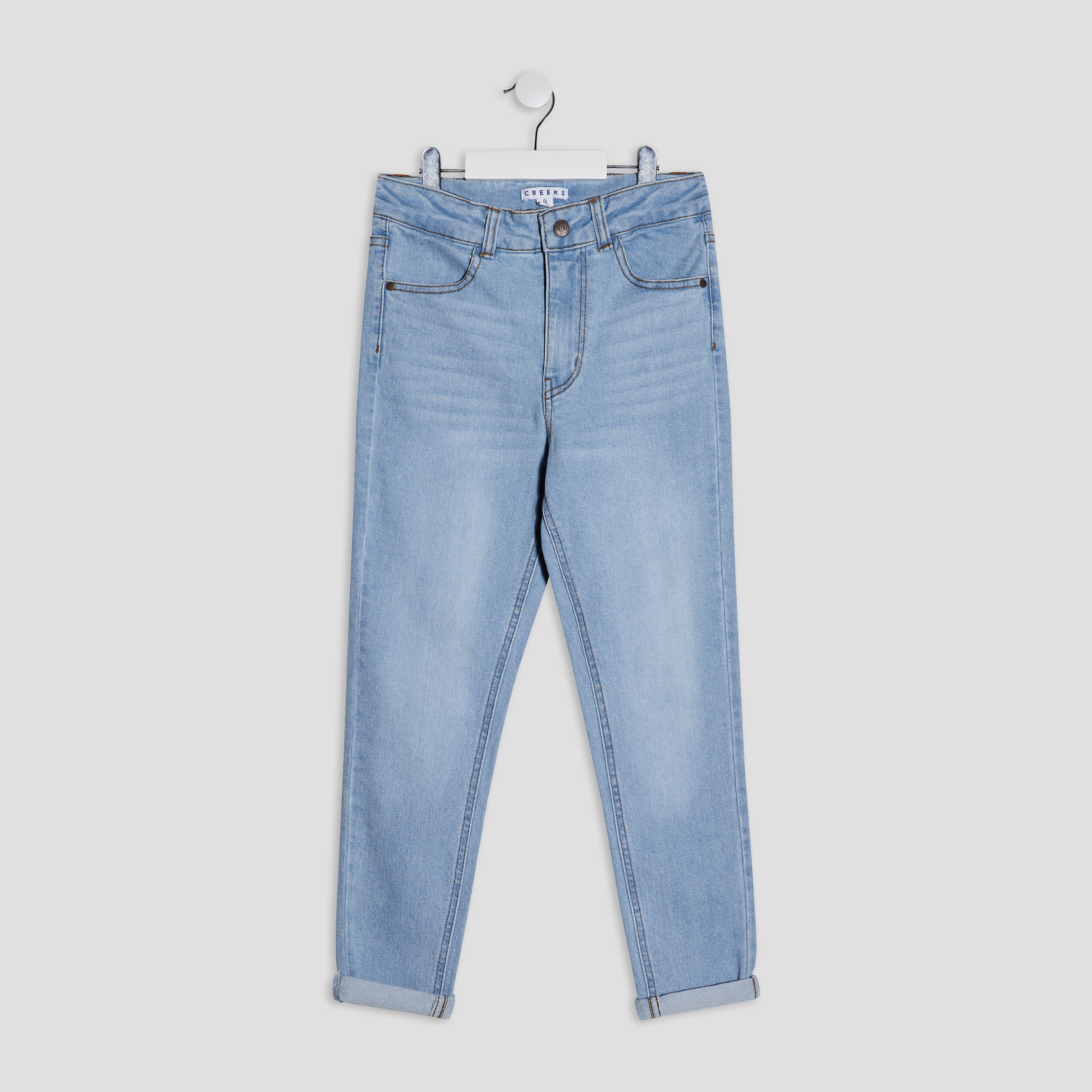 Jeans mom Creeks denim triple stone fille | La Halle