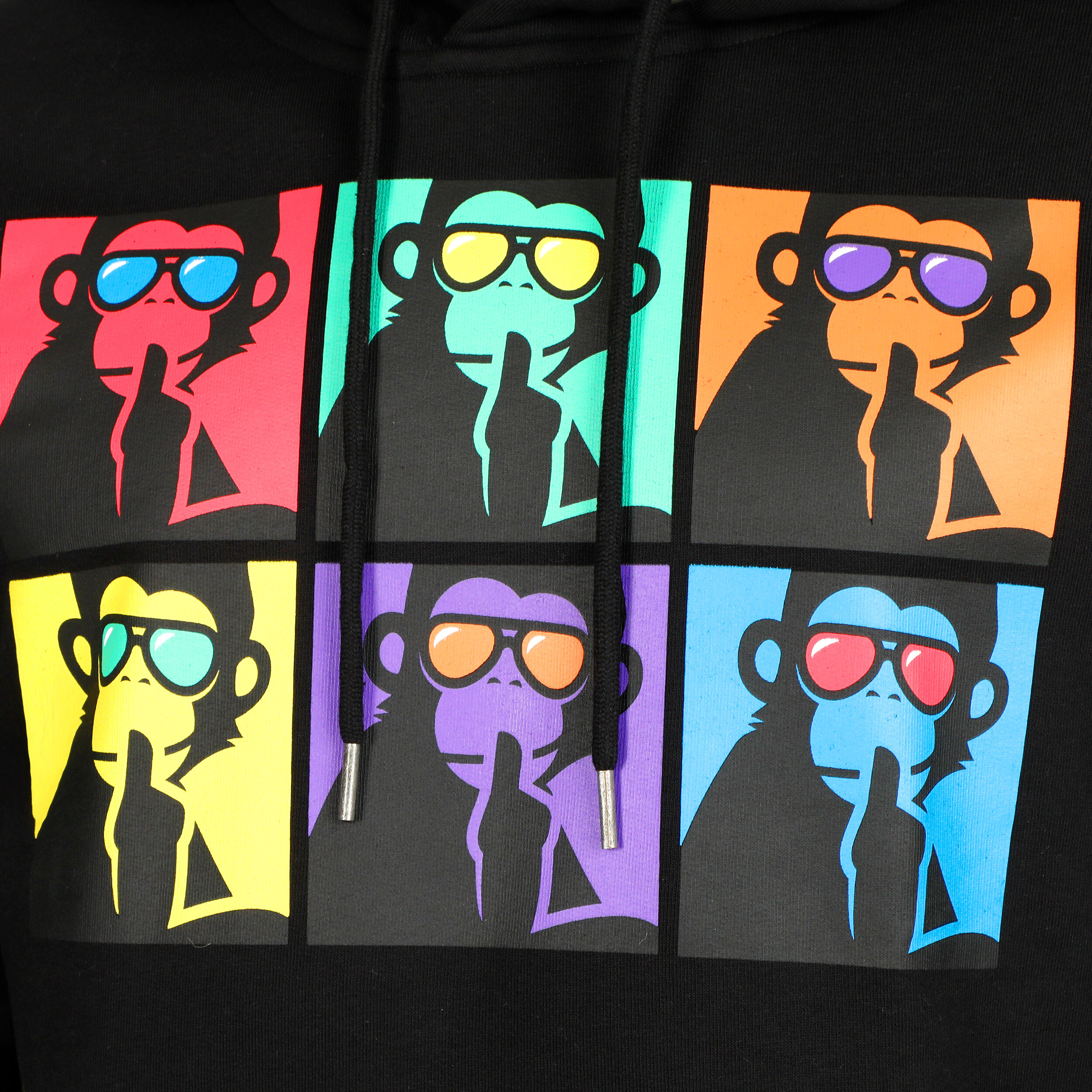 Overruled Monkey Hoody Herren - Schwarz, Mehrfarbig