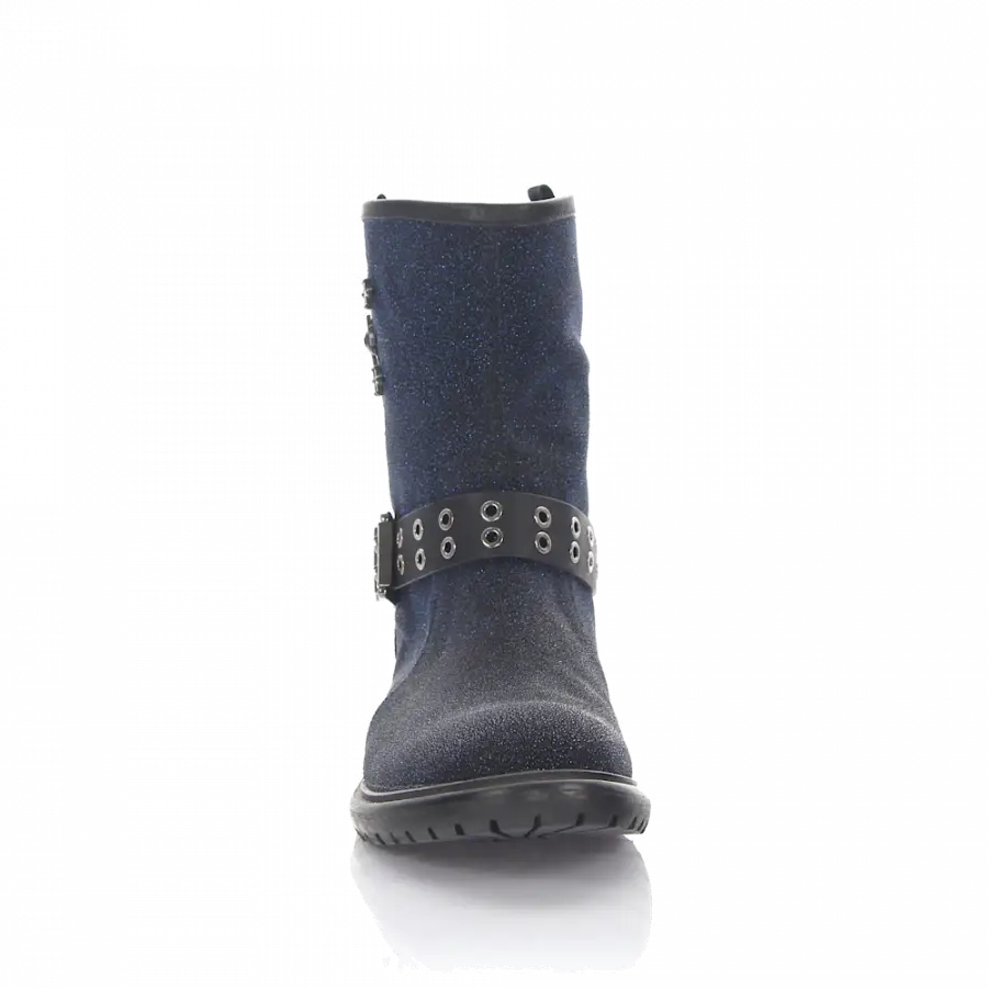 Rossano Bisconti - Stiefeletten Kalbsleder Gepixelt Zierschnalle blau - blau