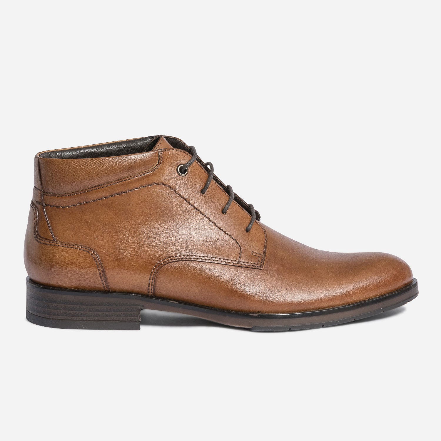 Boots à lacet cognac en cuir