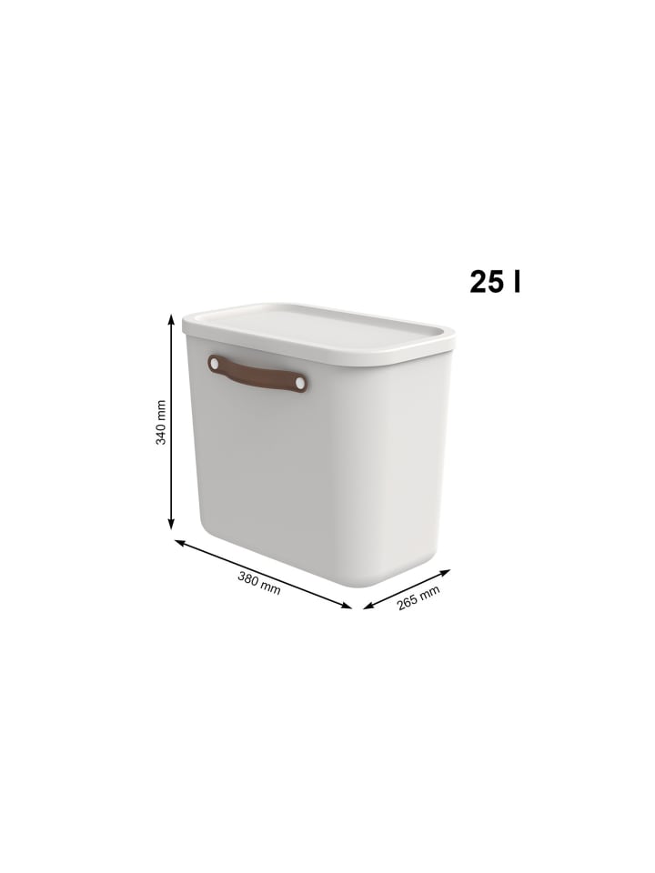 Rotho Aufbewahrungsbox mit Deckel 25 l MALOJA in Mistelweiß günstig kaufen onesize