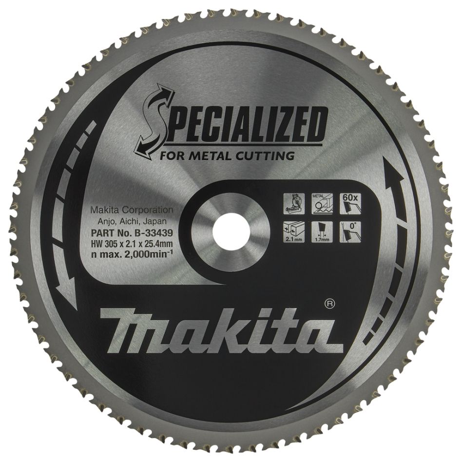 Makita pribor B-33439 HM list pile specijaliziran za metal 305 x 25,4 x 60 zuba