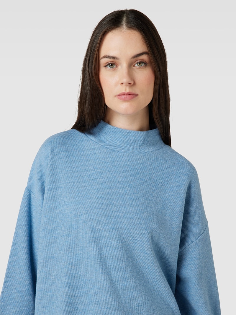 Sweatshirt mit Stehkragen Modell 'Ally' in hellblau meliert