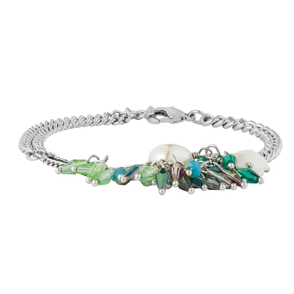 Pippa&Jean Bracelet tendance Métal Cristaux de verre Perle (synth.) en Argent Bracelet