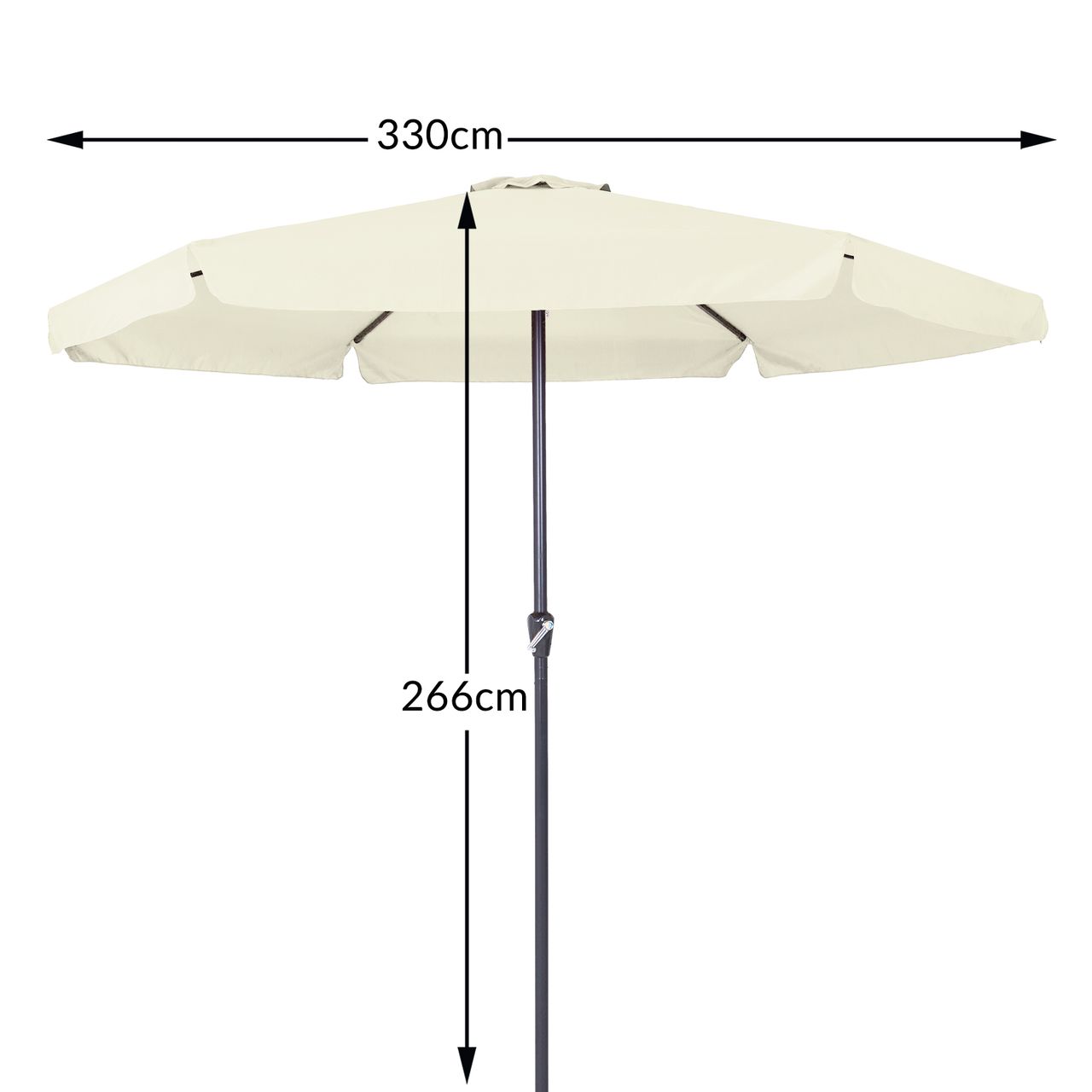 Kingsleeve Sonnenschirm Beige Alu Ø330cm