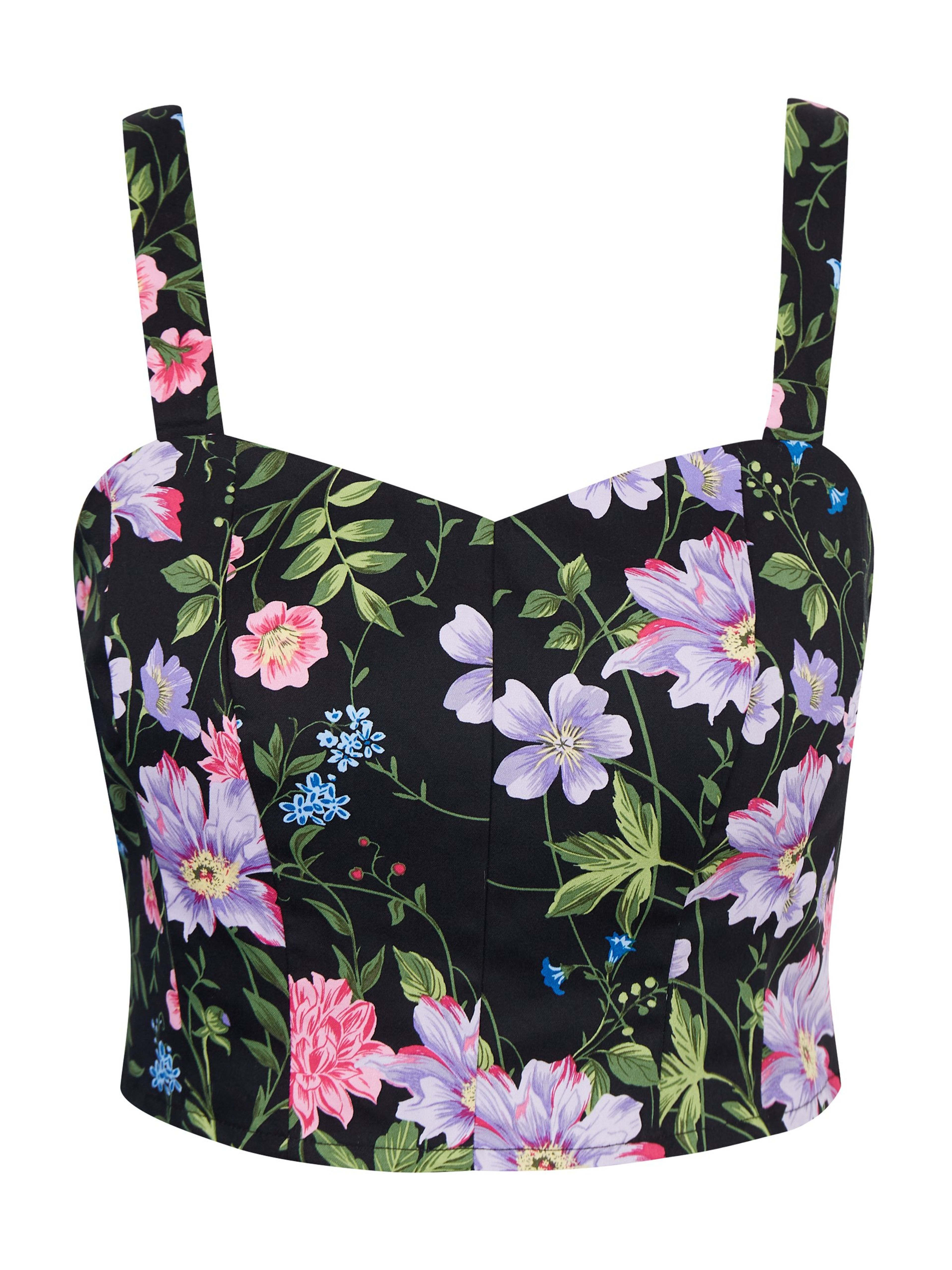 Schwarzes Damen-Blumen-Top ORSAY