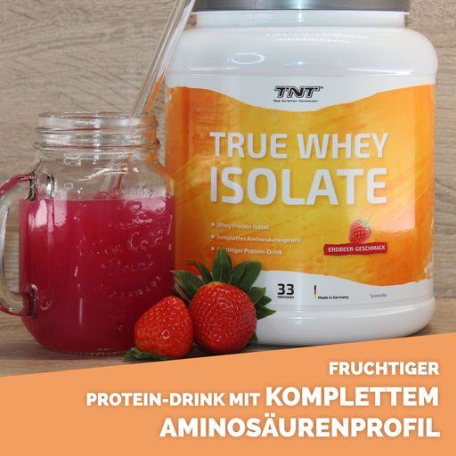 True Whey Isolate - sehr hoher Eiweiß-Anteil. hohe biologische Wertigkeit. sehr geringer Fett und Kohlenhydrat Anteil - Apfel