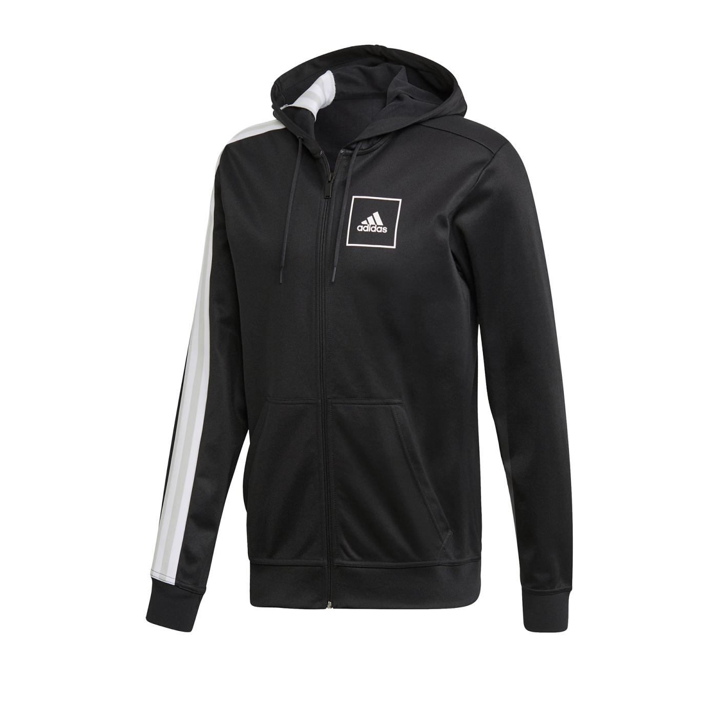 adidas Pique 3 Stripes Kapuzenjacke Schwarz
