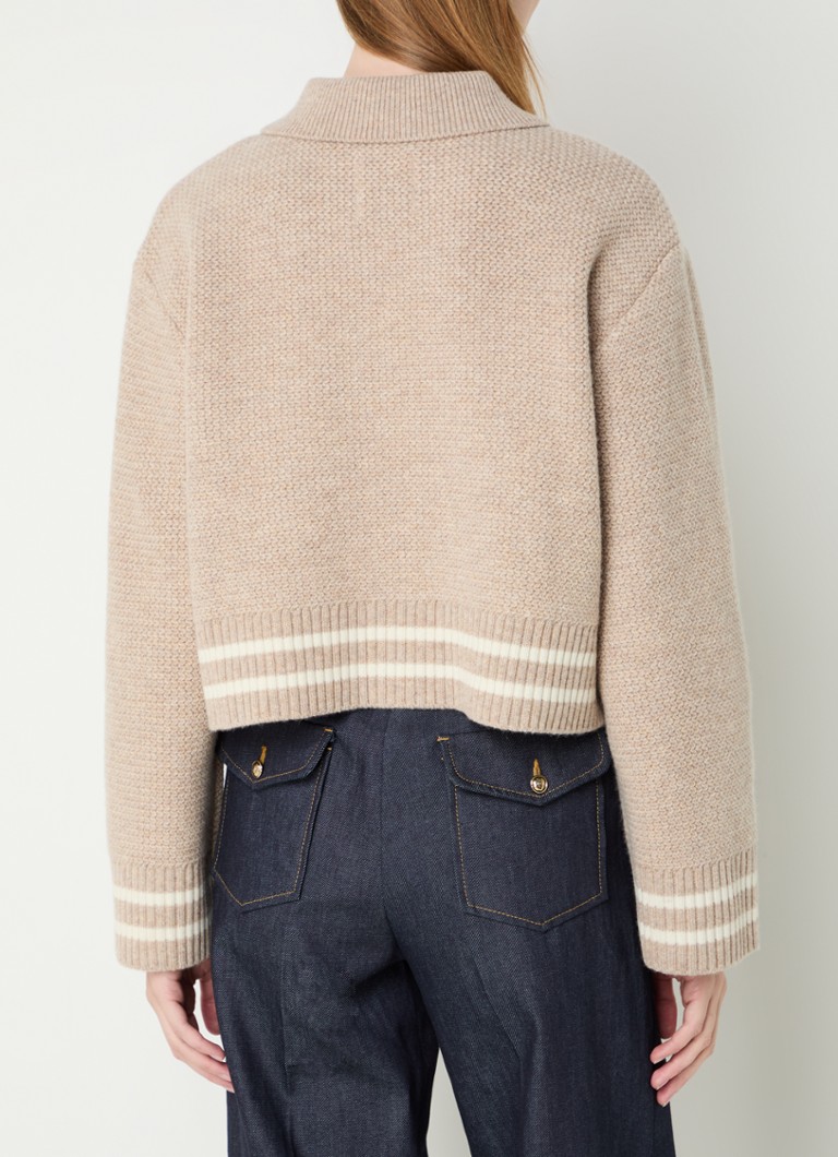 Sandro Fine-knit wool cardigan with patch pockets